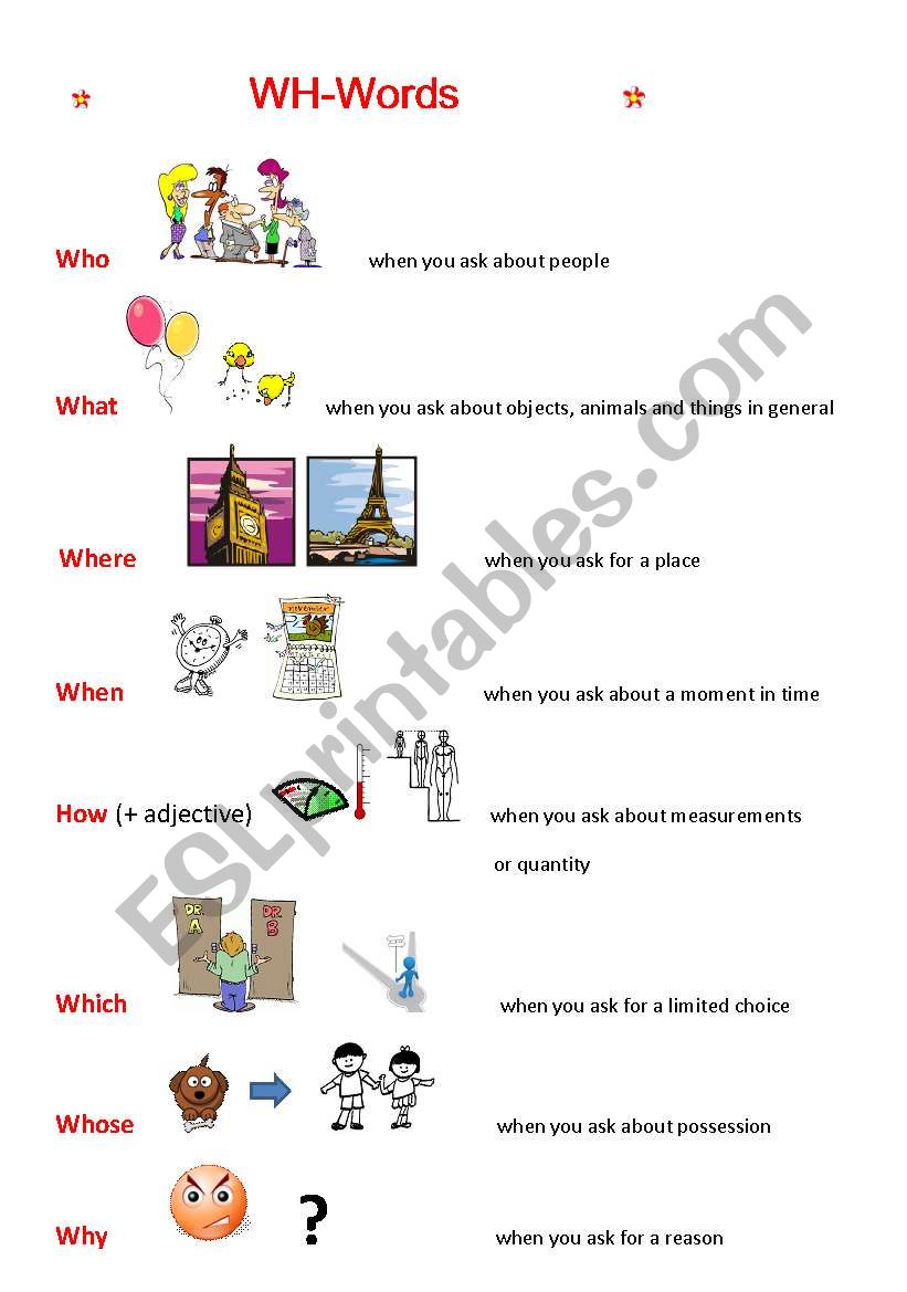 wh-words worksheet