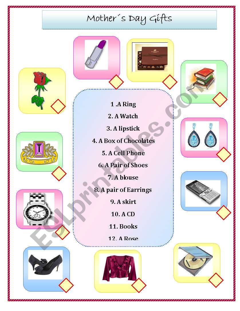 Mothers Day - Gifts worksheet