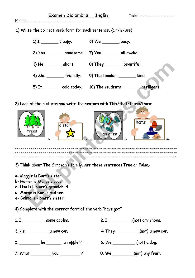 review verb to be + determiners