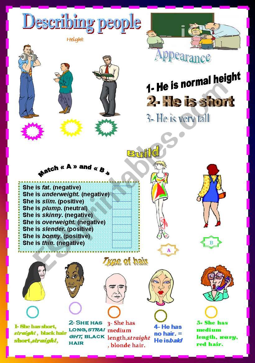 **Describing peoples** part01 worksheet