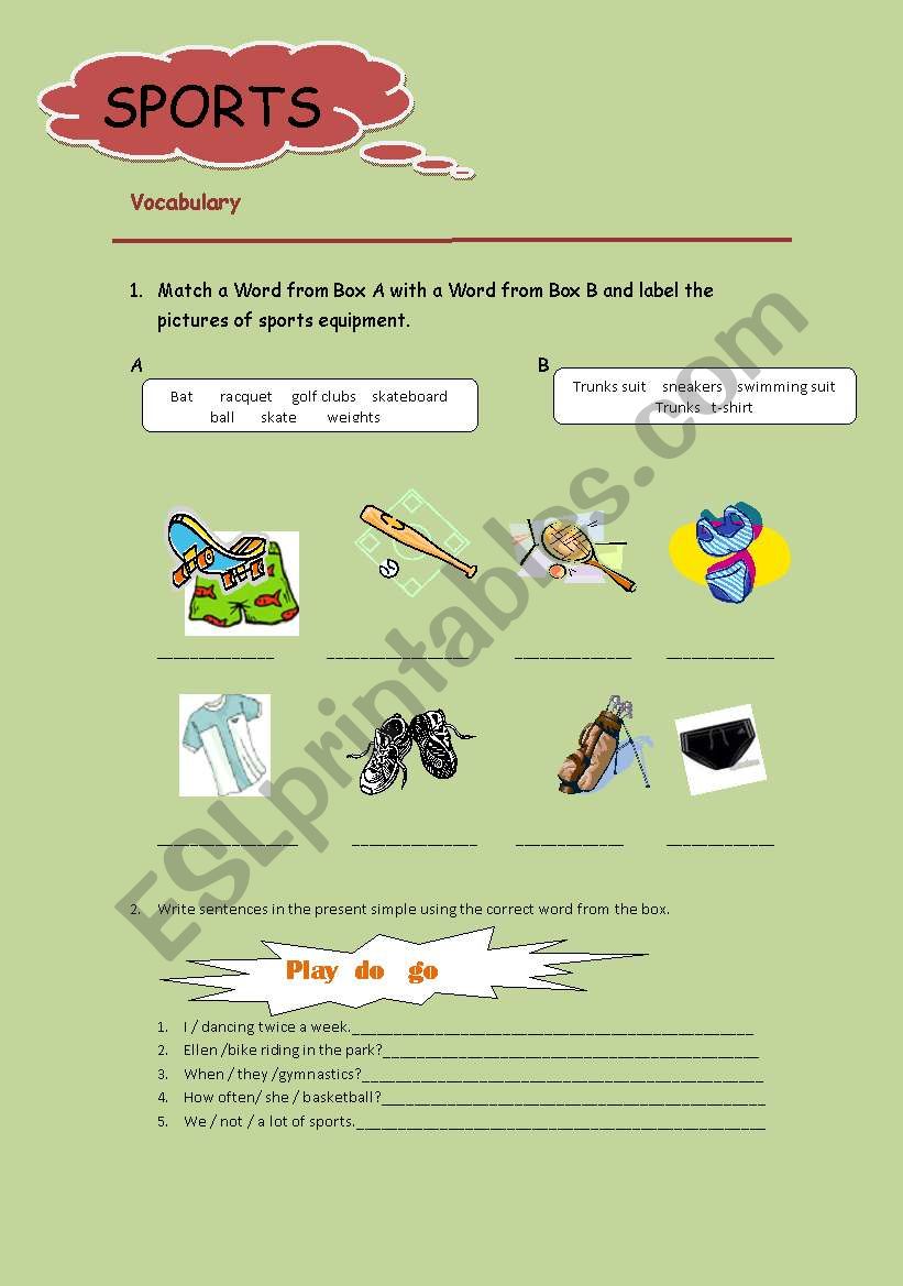 SPORTS  worksheet