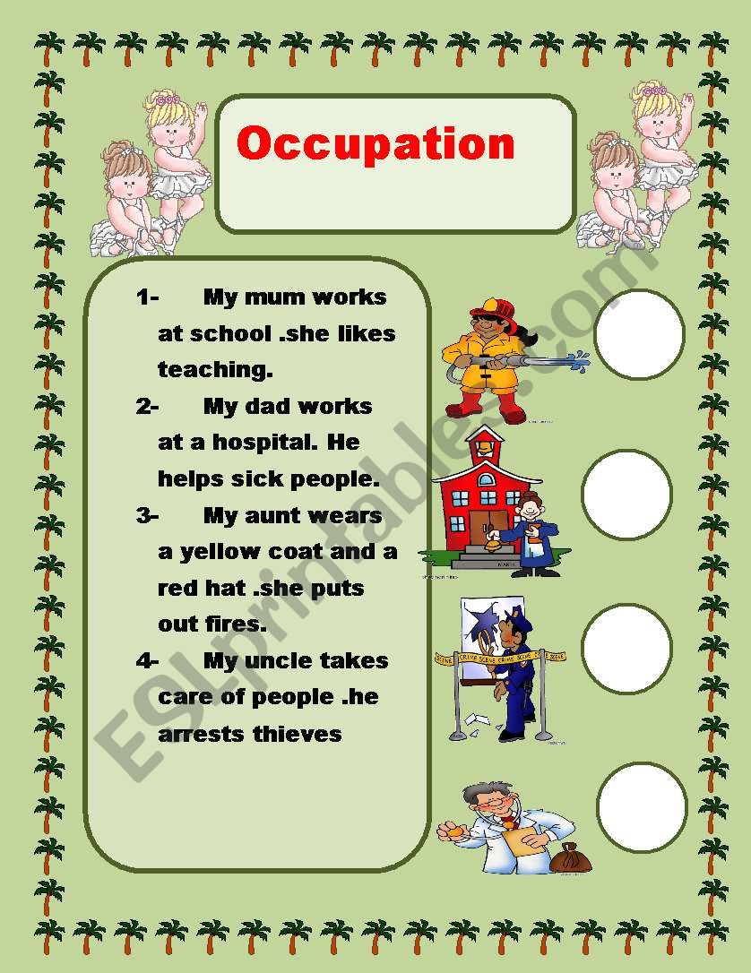 occupation worksheet