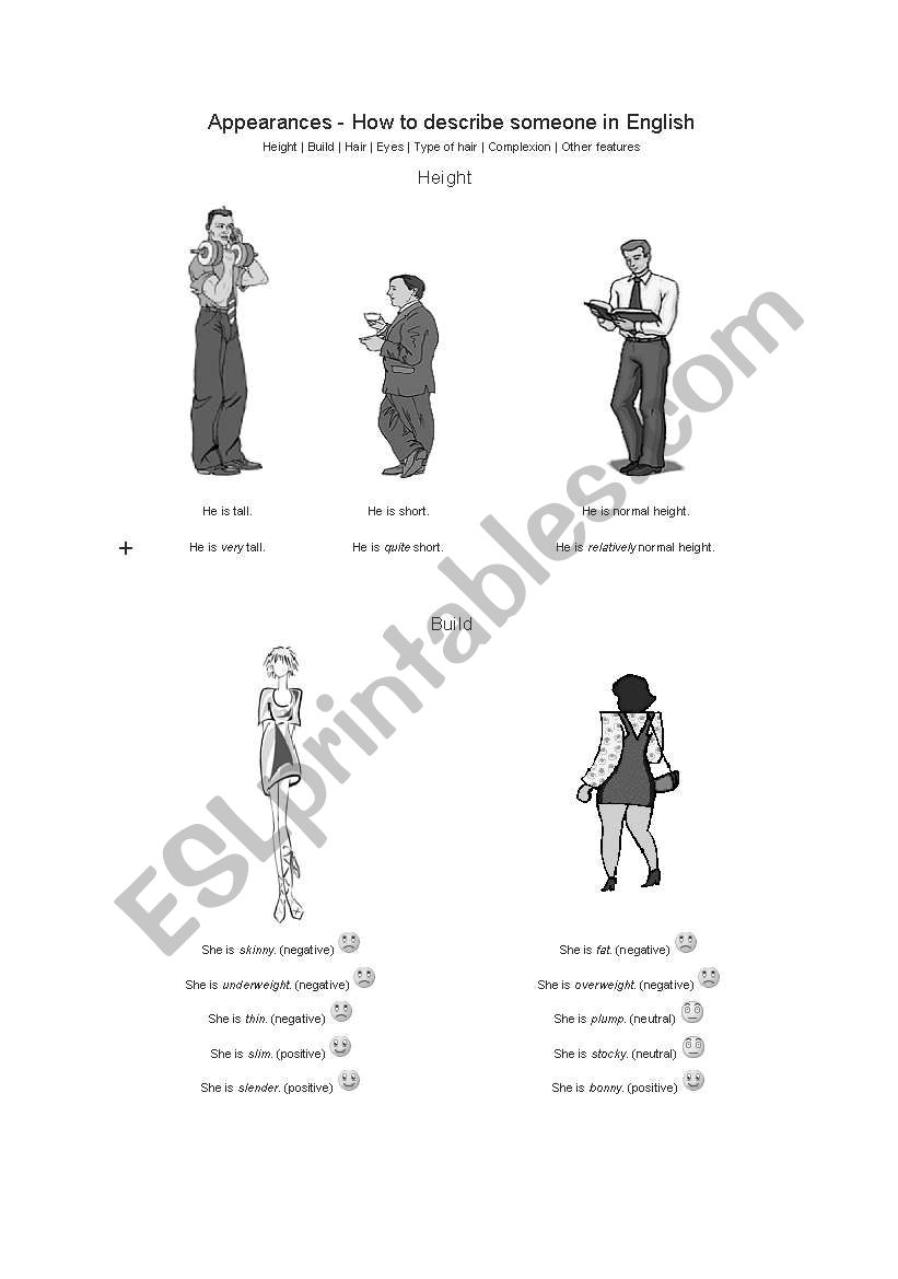Appearances  worksheet