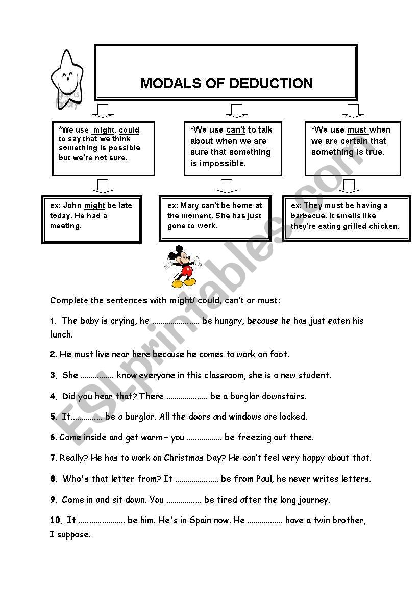 models of deduction worksheet