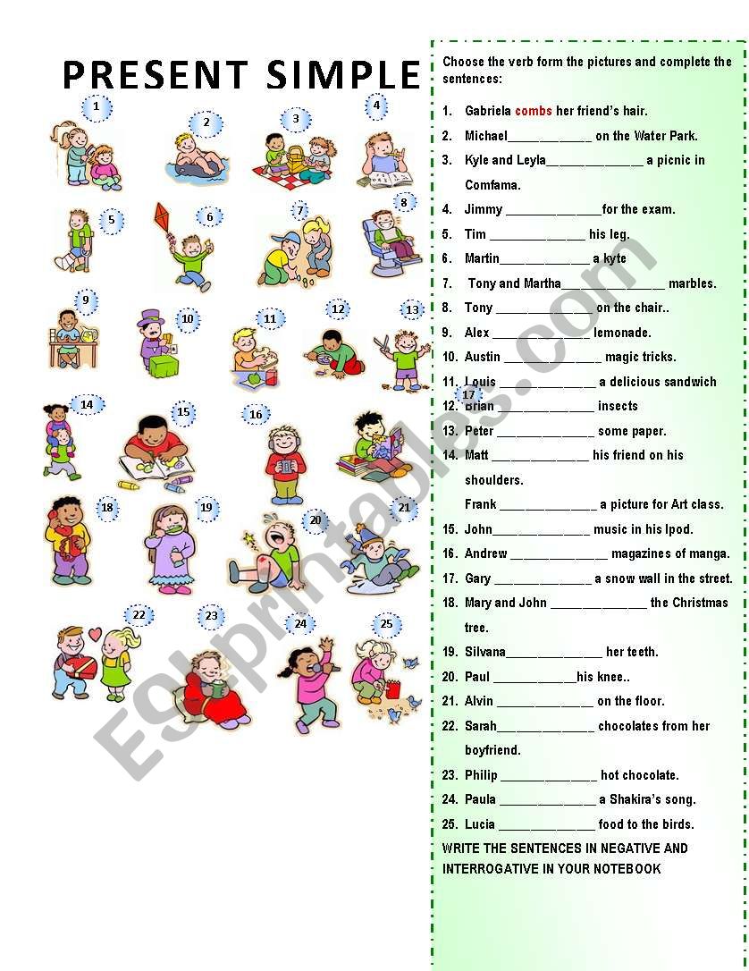 PRESENT SIMPLE worksheet