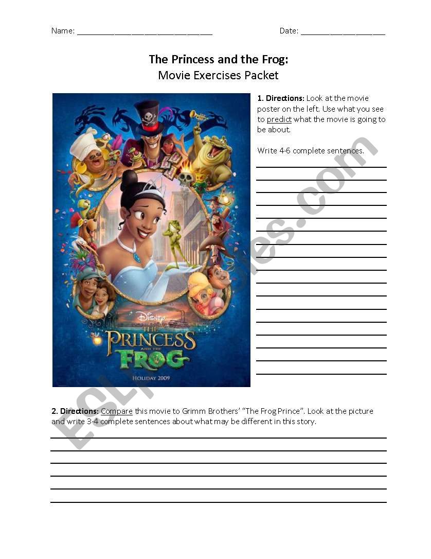 Princess and the Frog Movie Packet