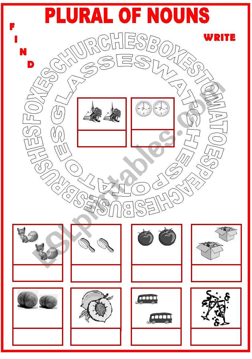 PLURAL OF NOUNS 1 worksheet