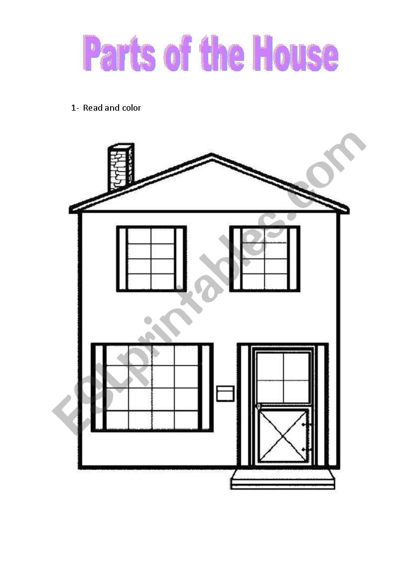 Parts of the house worksheet