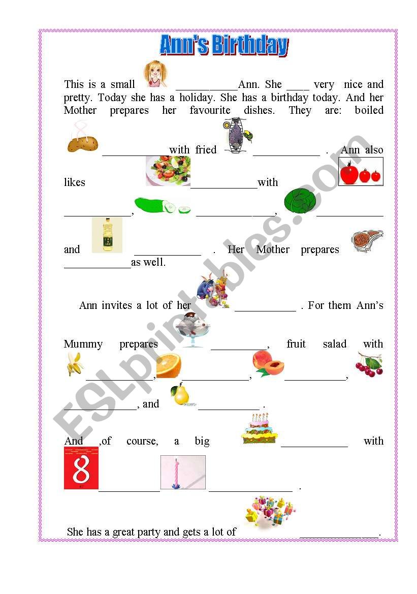 Food worksheet