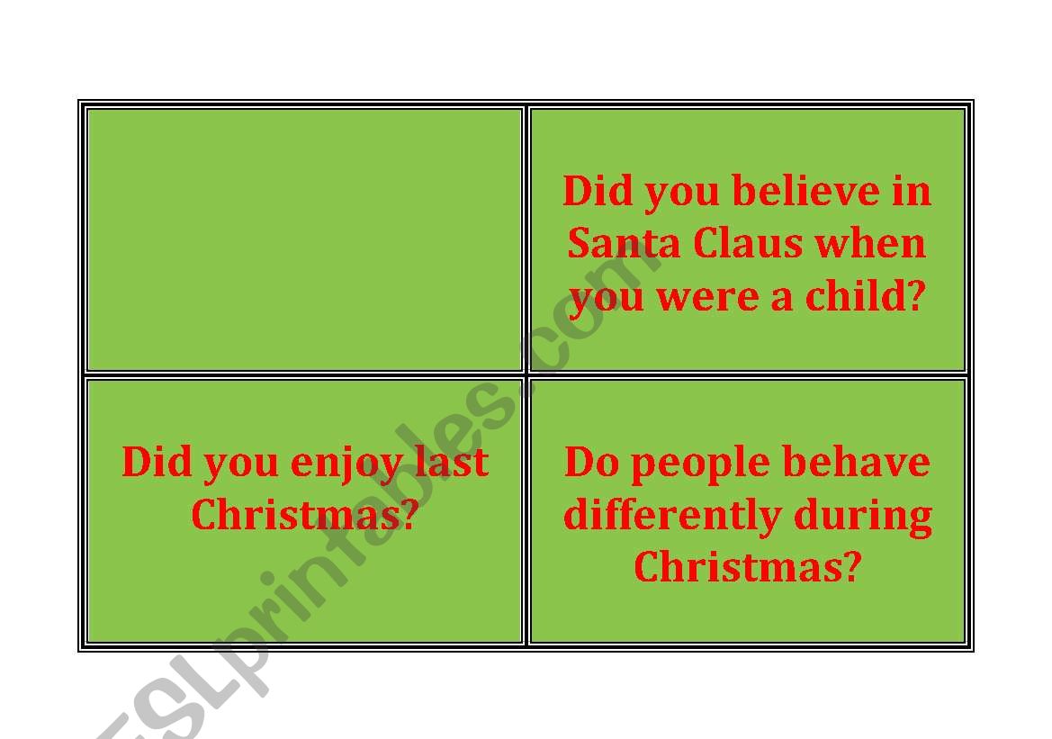 Christmas Discussion Flashcards