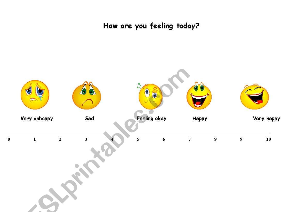 How are you feeling today worksheet