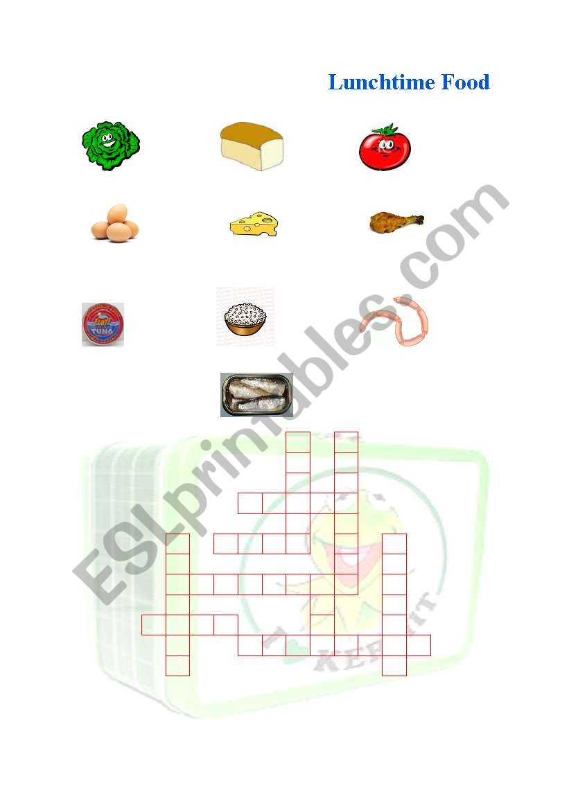 Food Crossword worksheet