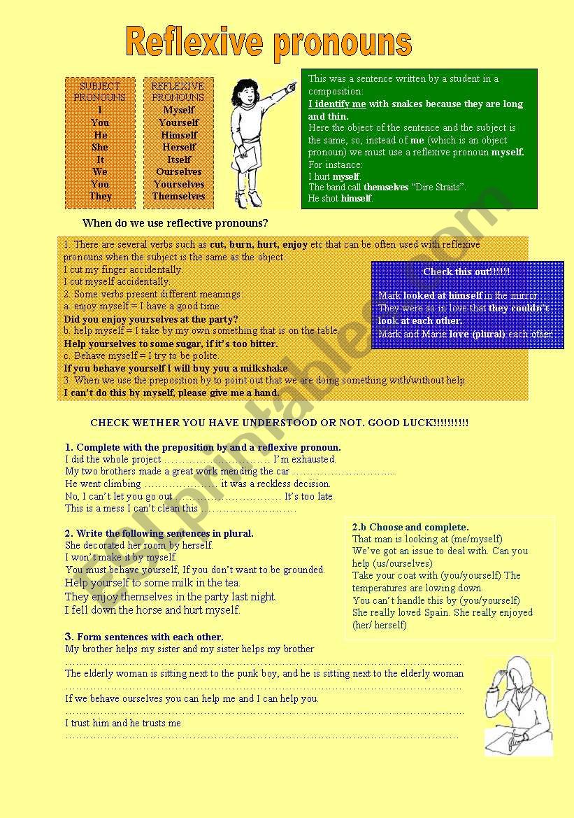 Reflexive Pronouns worksheet