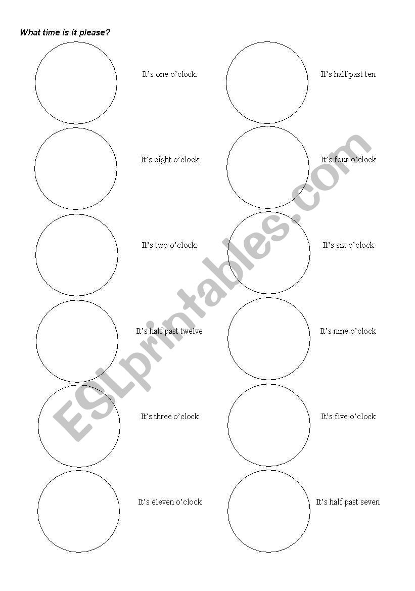 What time is it please? worksheet