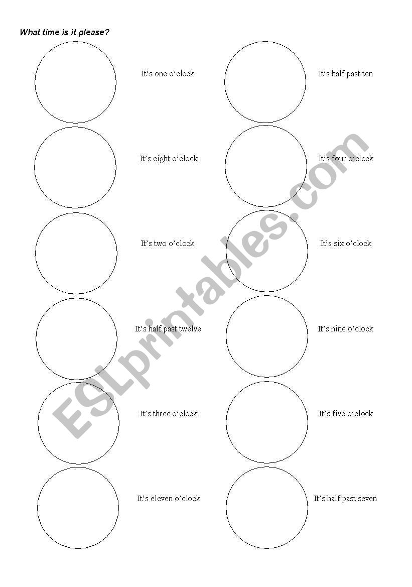 What time is it please? worksheet