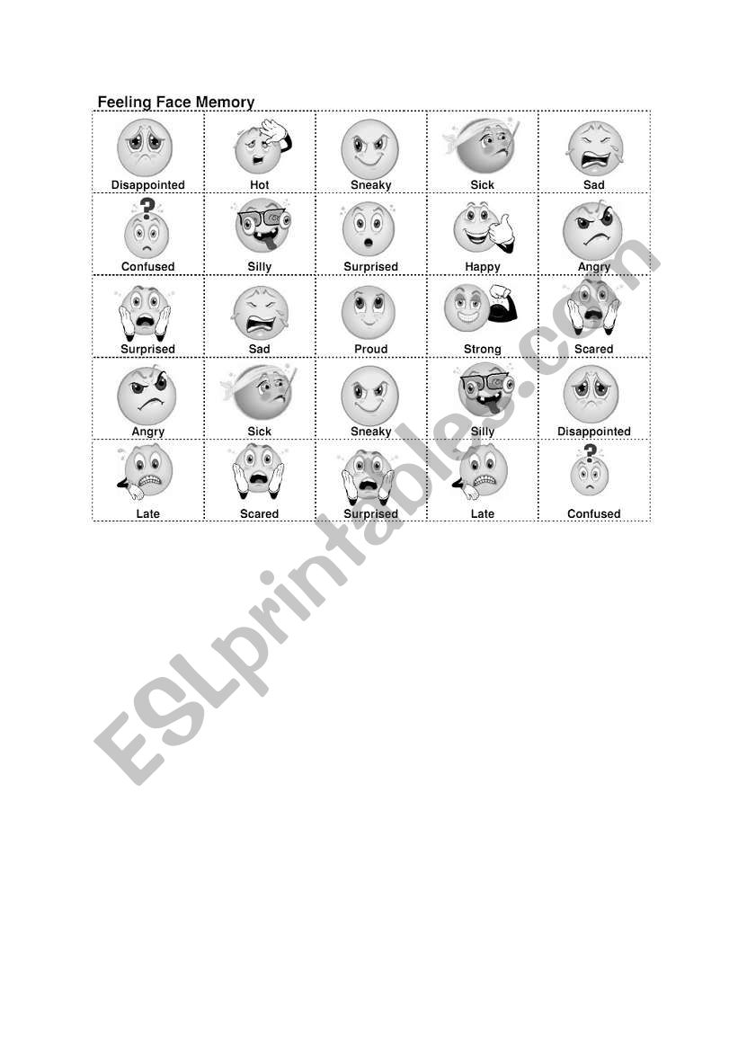 Feeling faces worksheet