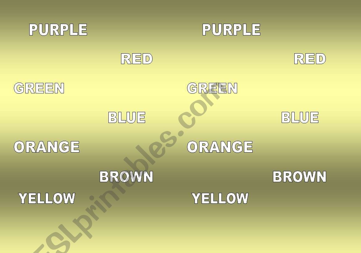 Colour the words worksheet