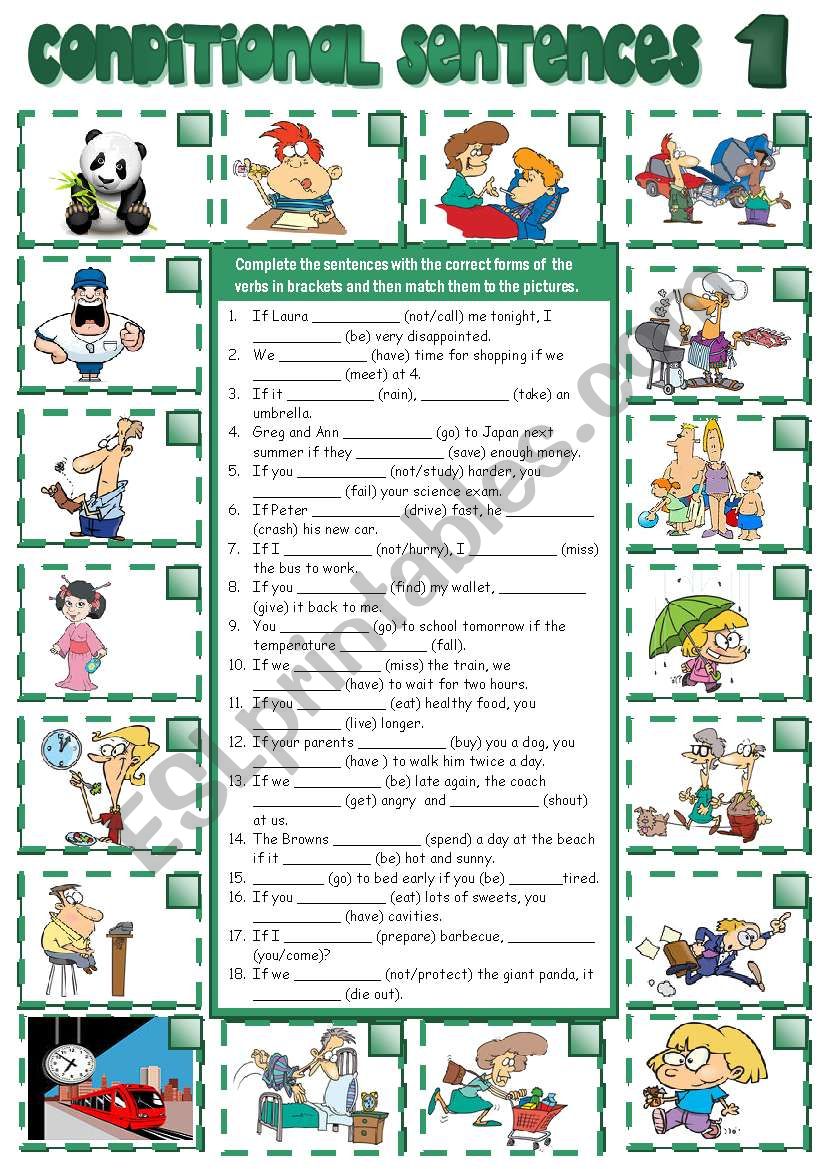 CONDITIONAL SENTENCES - type 1 (B&W + KEY included)