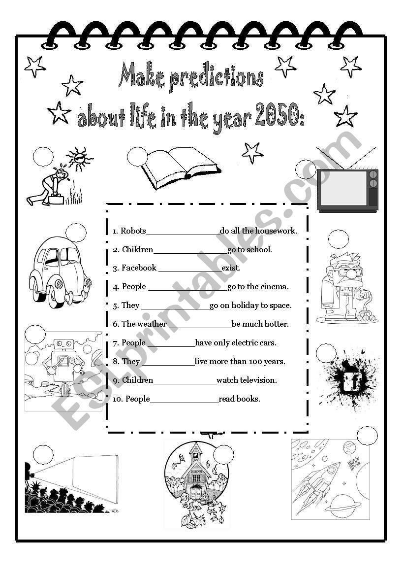 Will for the future worksheet