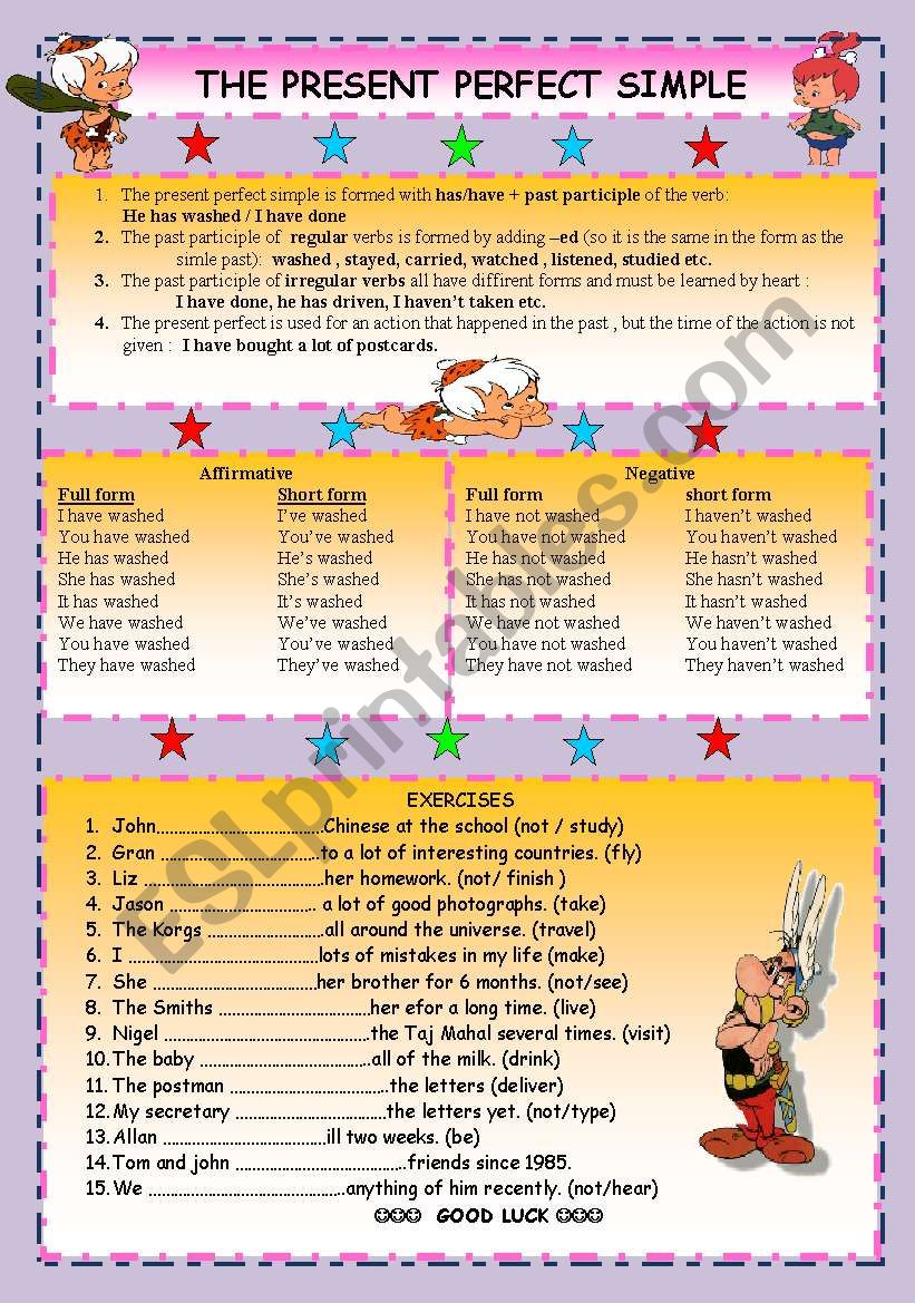 Present Perfect Tense worksheet