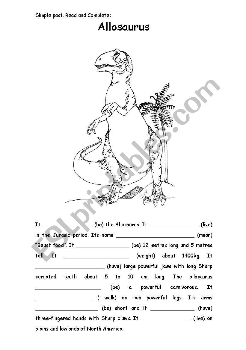 allosaurus description simple past 