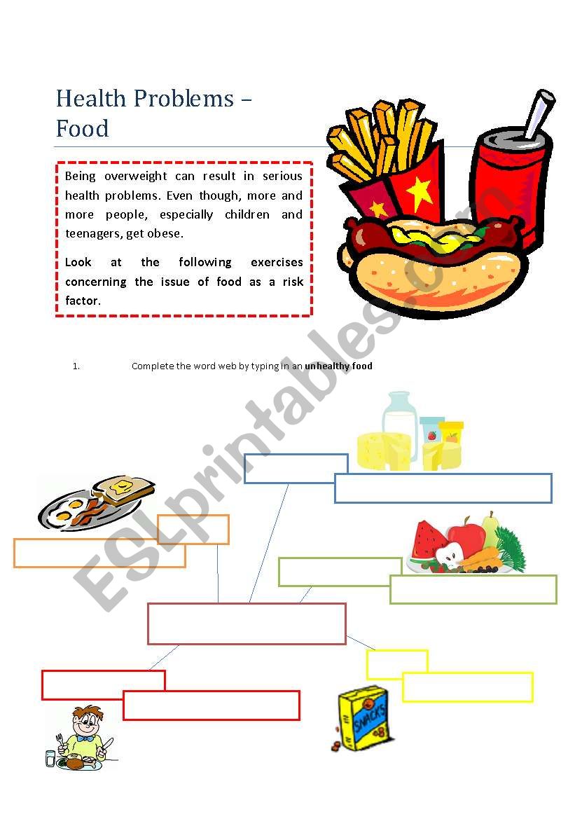 Healthy/unhealthy food worksheet