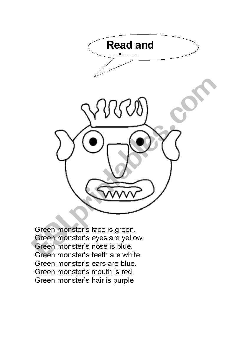 Bg green mnster worksheet