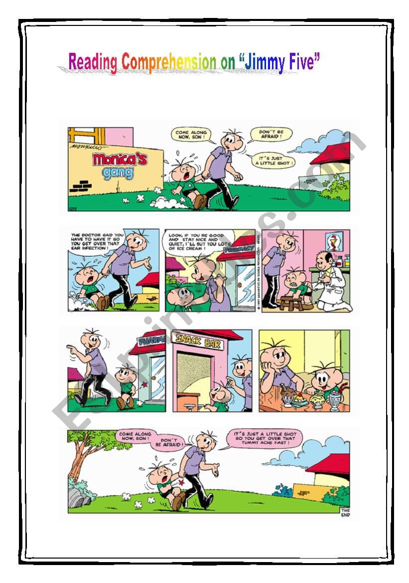 Comic strip, comprehension questions…: English ESL worksheets pdf