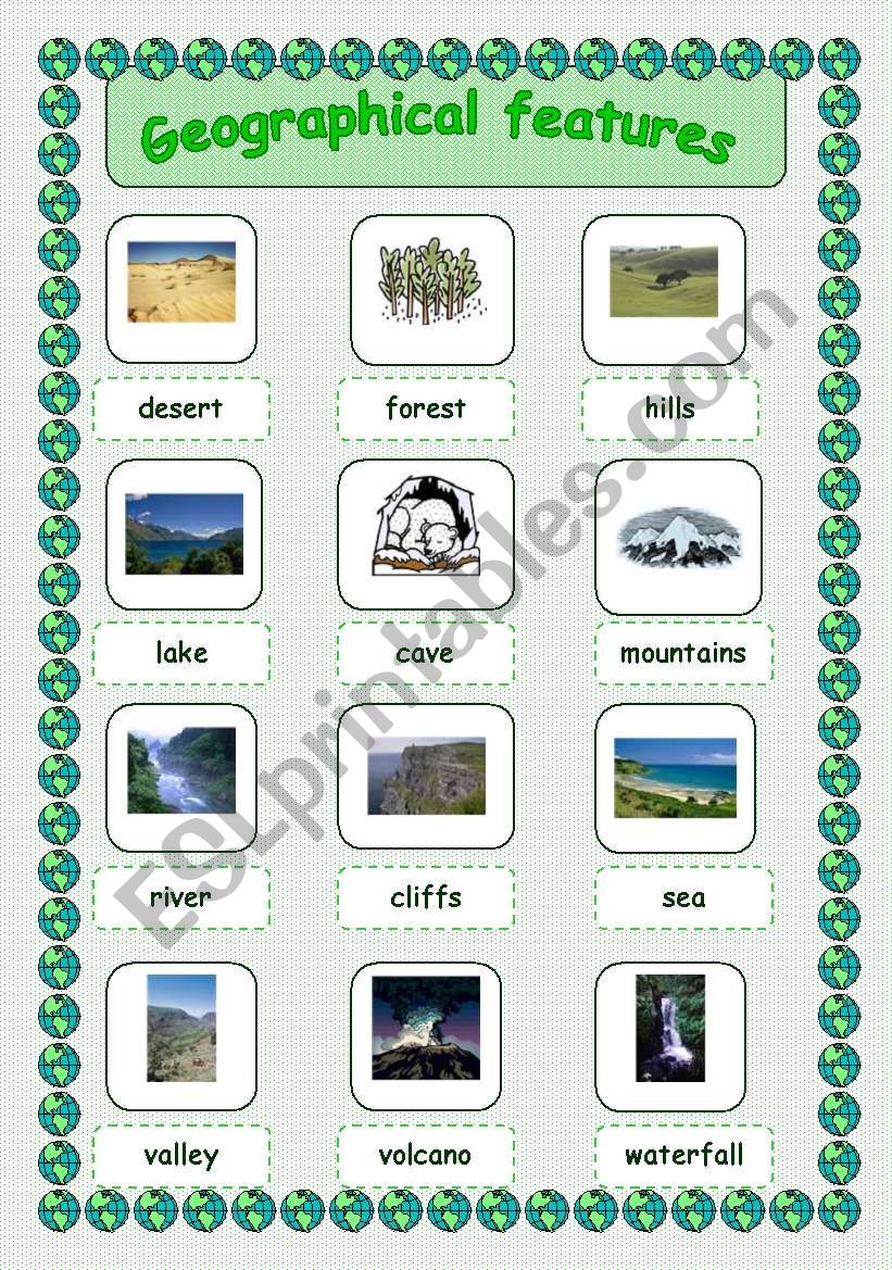 Geographical features - pictionary