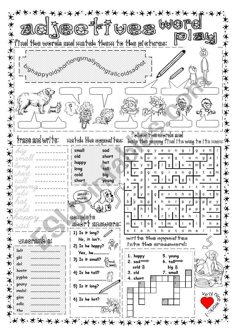 Adjectives Word Play worksheet