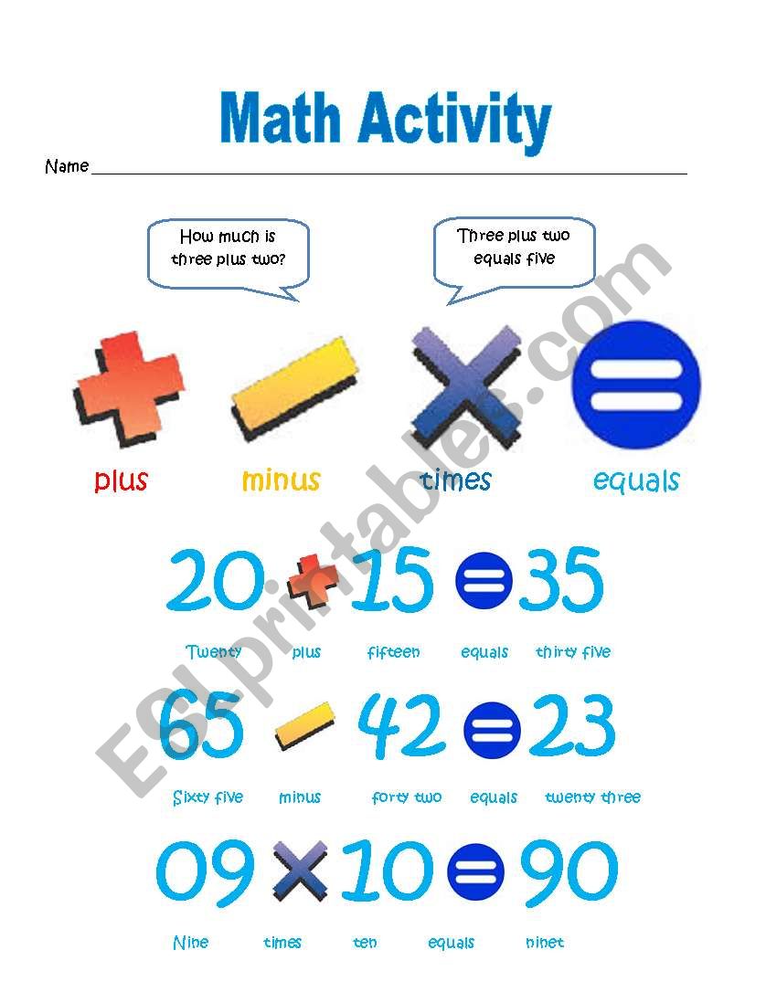 math class worksheet