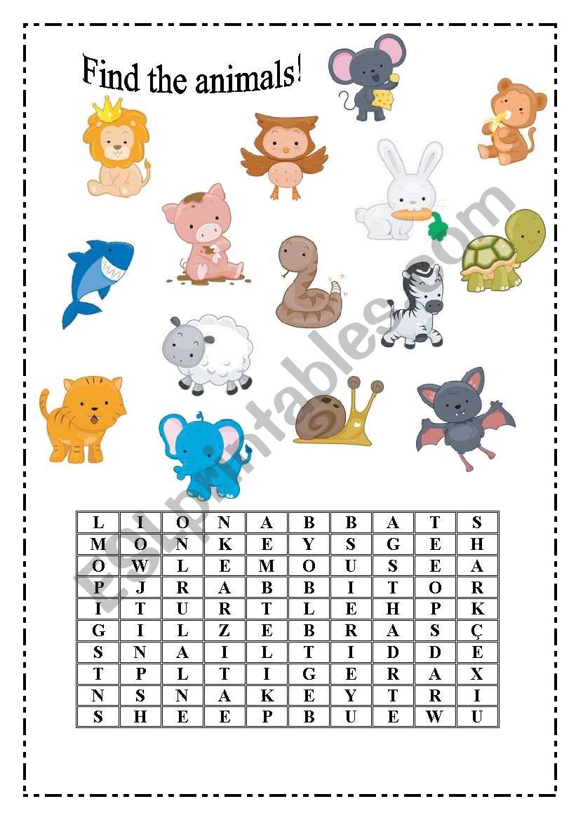 Animals worksheet