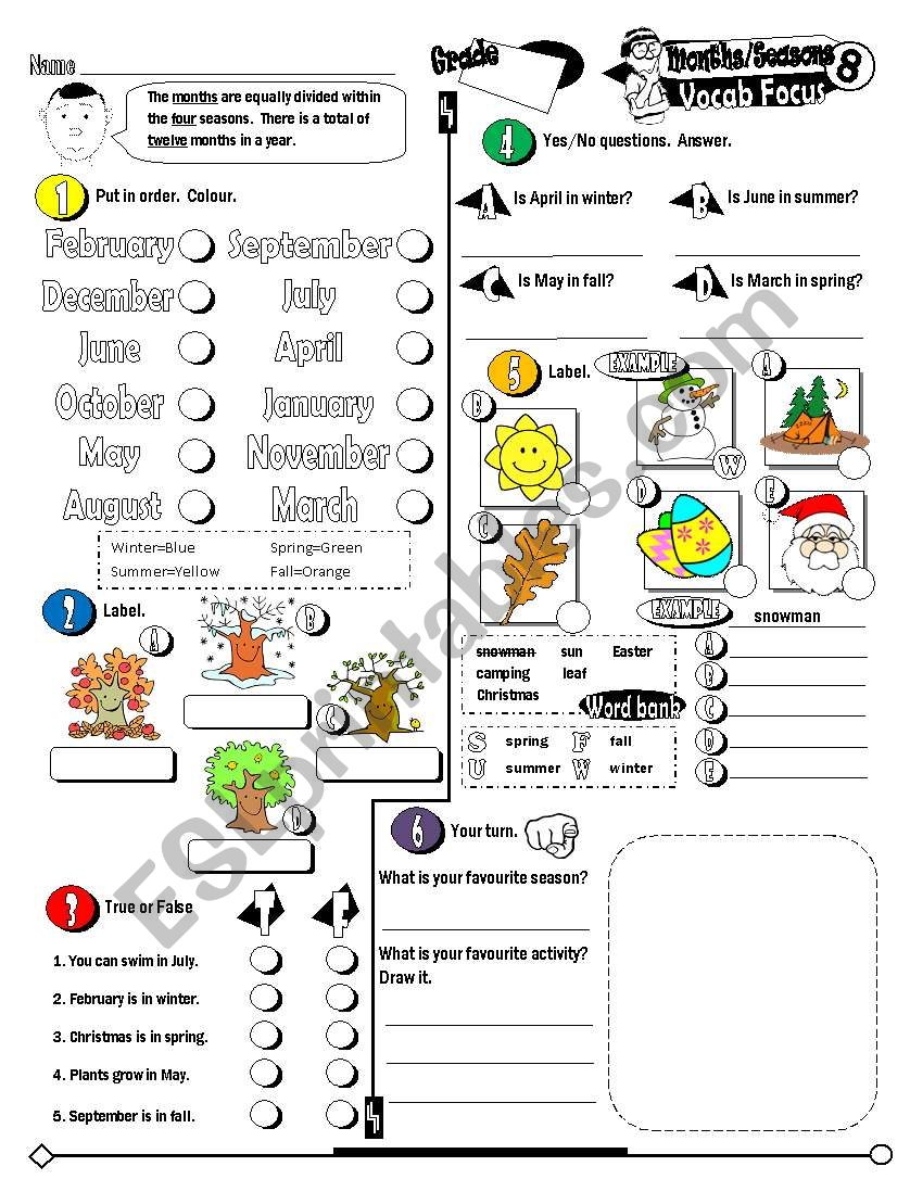 Vocab Focus Series_08 Months & Seasons (Fully Editable + Key)