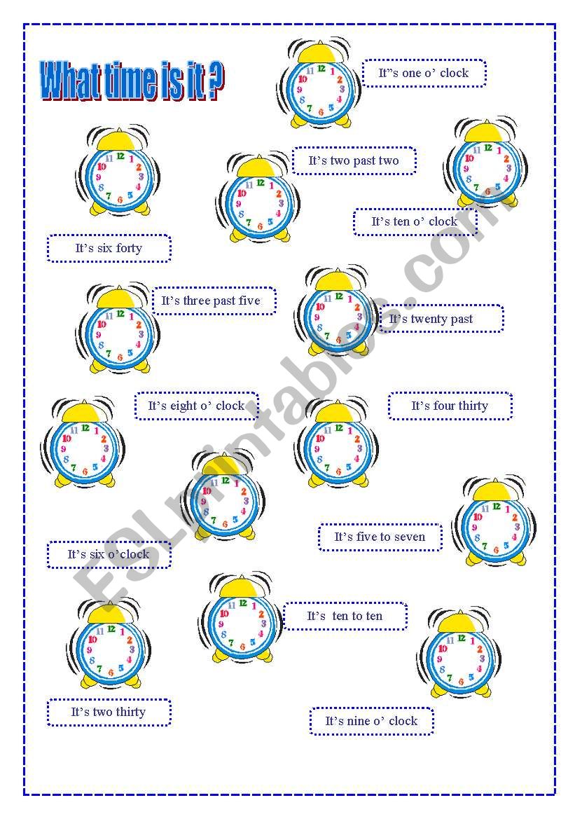 What time is it? worksheet