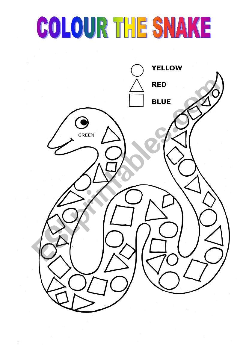 COLOUR THE SNAKE FOLLOWING THE INSTRUCTIONS