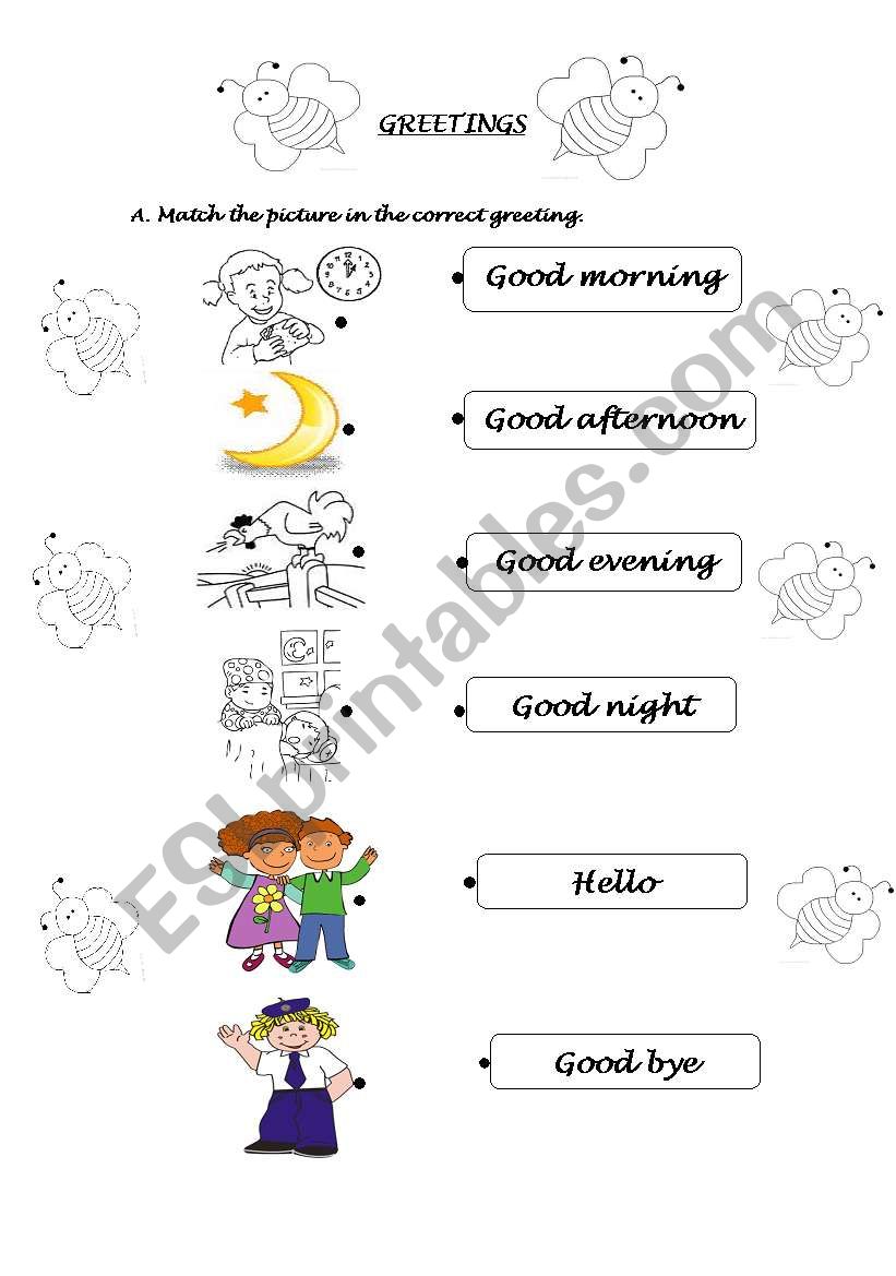 GREETINGS worksheet