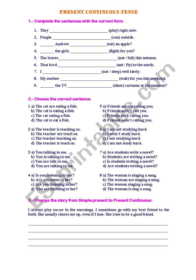 Simple Present Tense worksheet