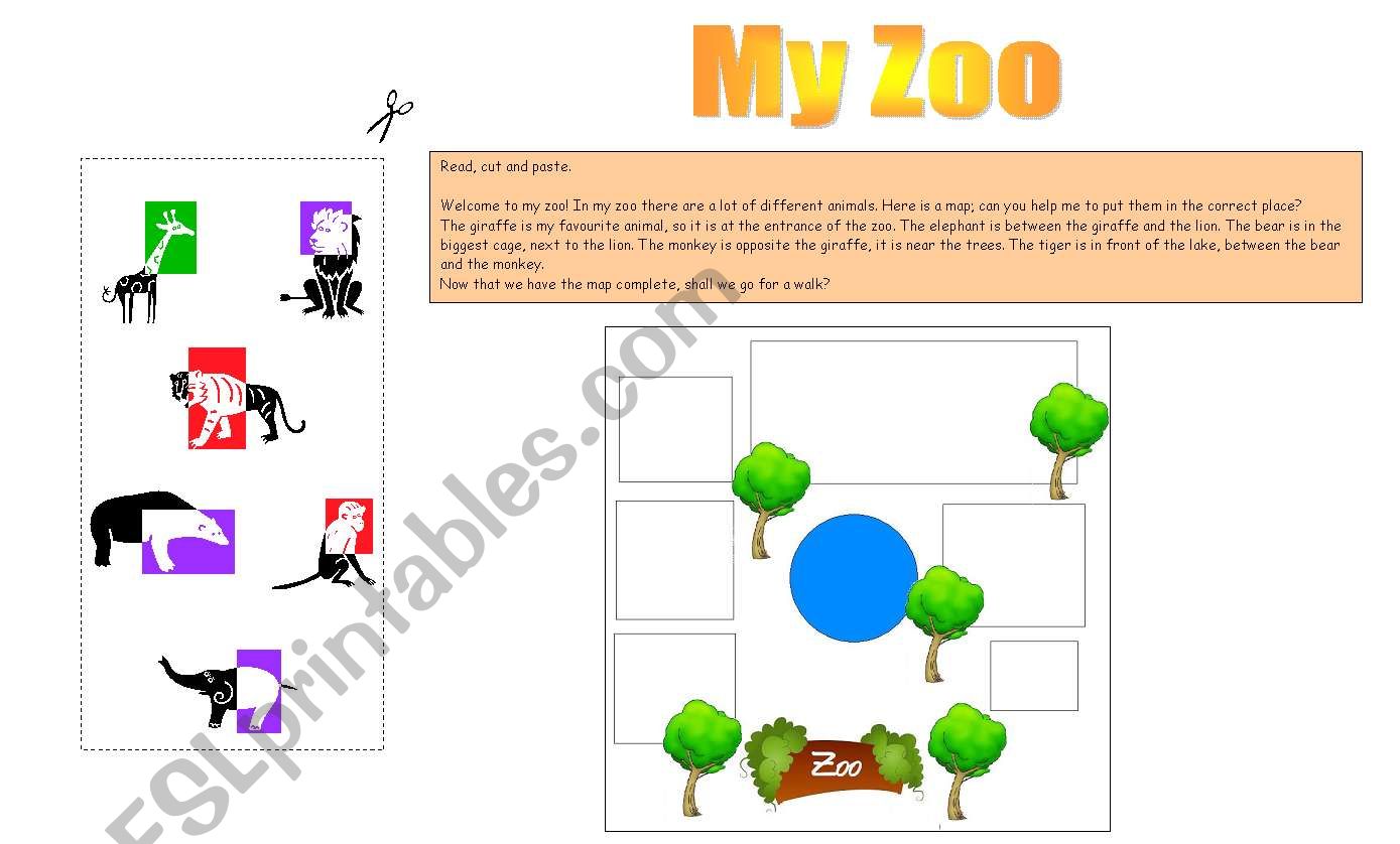 My zoo (Prepositions of place)