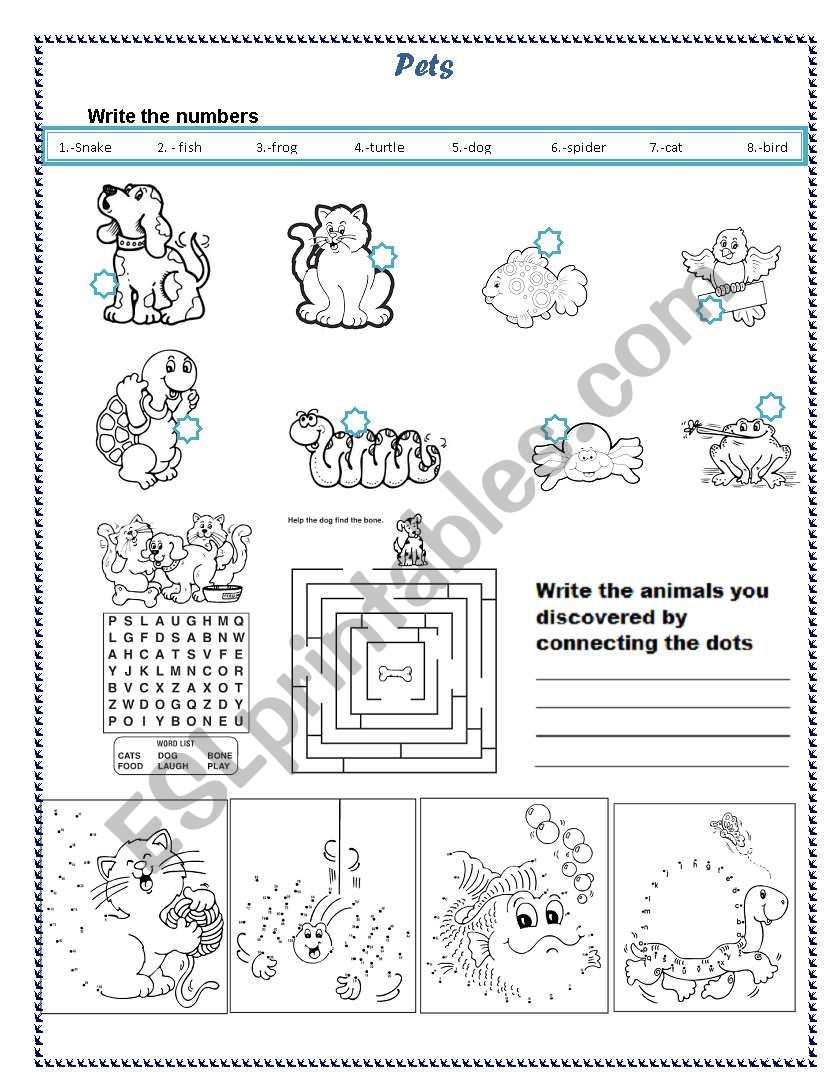 Pets worksheet