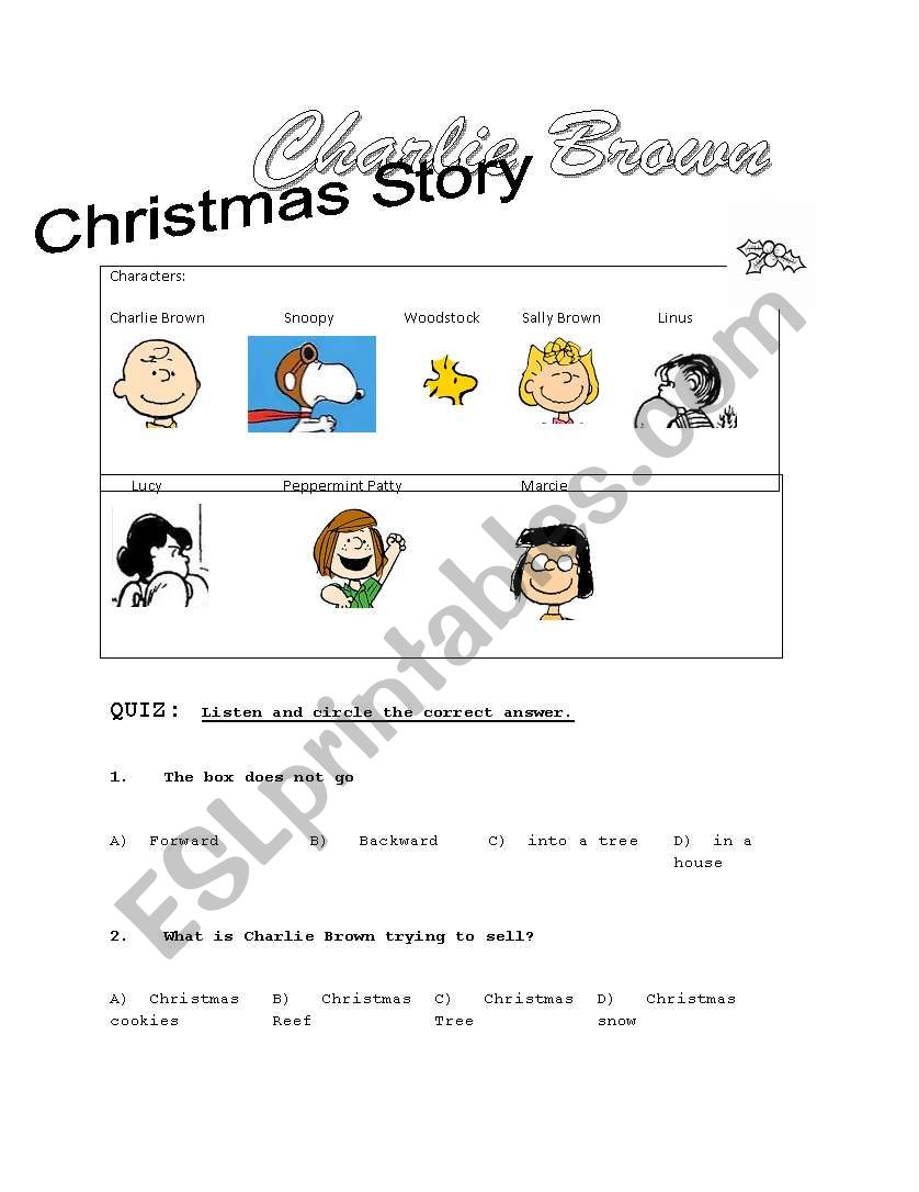 Charlie Brown Christmas story comprehension Questions