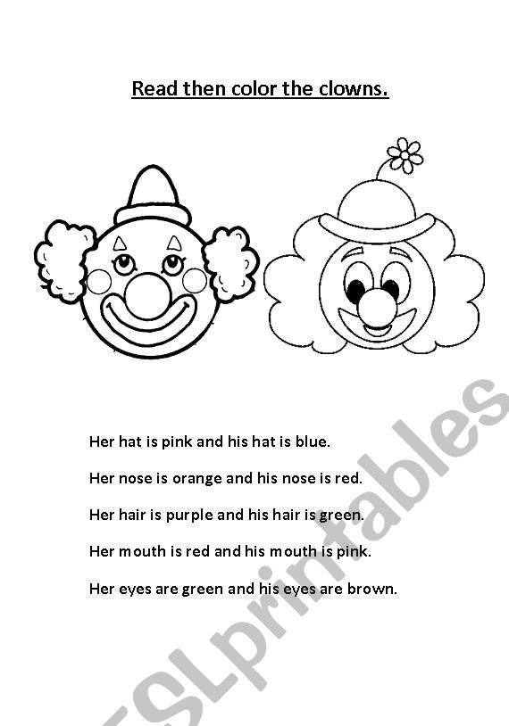 His or Her - coloring page worksheet