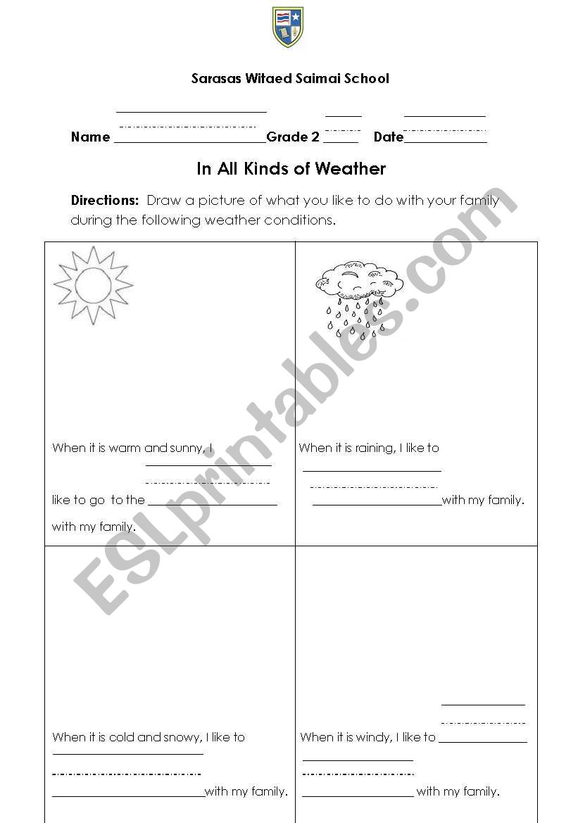 In all kinds of weather worksheet