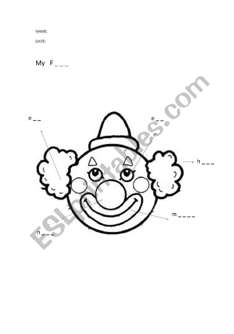 the clowns face worksheet