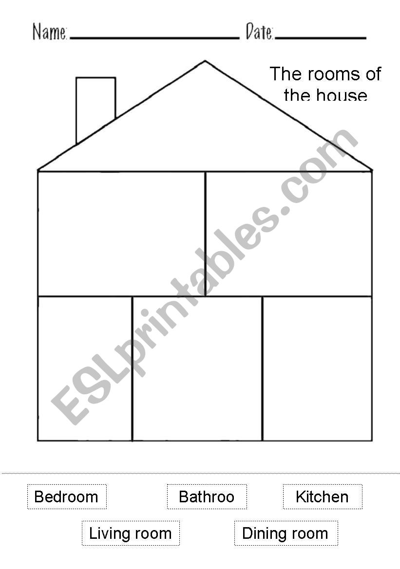 The rooms of the house worksheet