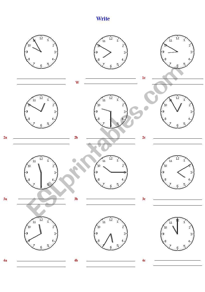 What time is it? worksheet