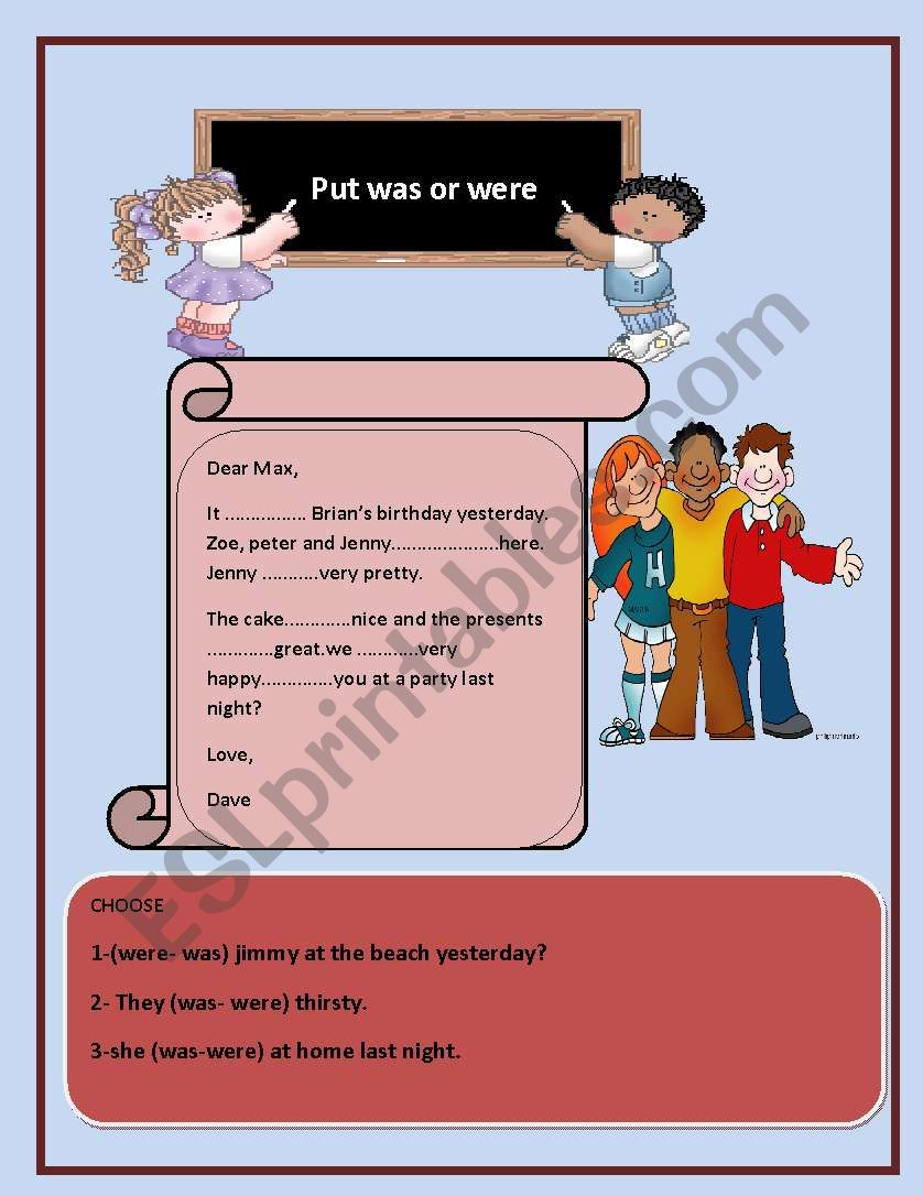 was- were worksheet