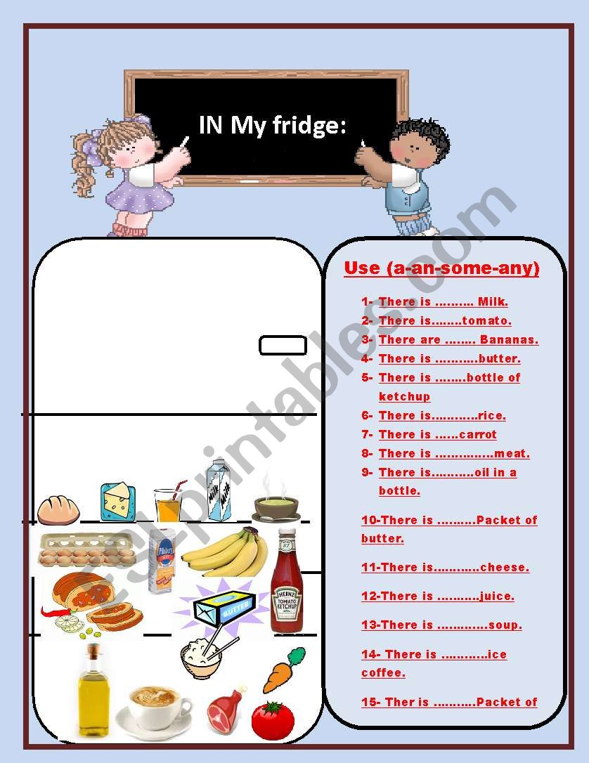 IN MY FRIDGE worksheet