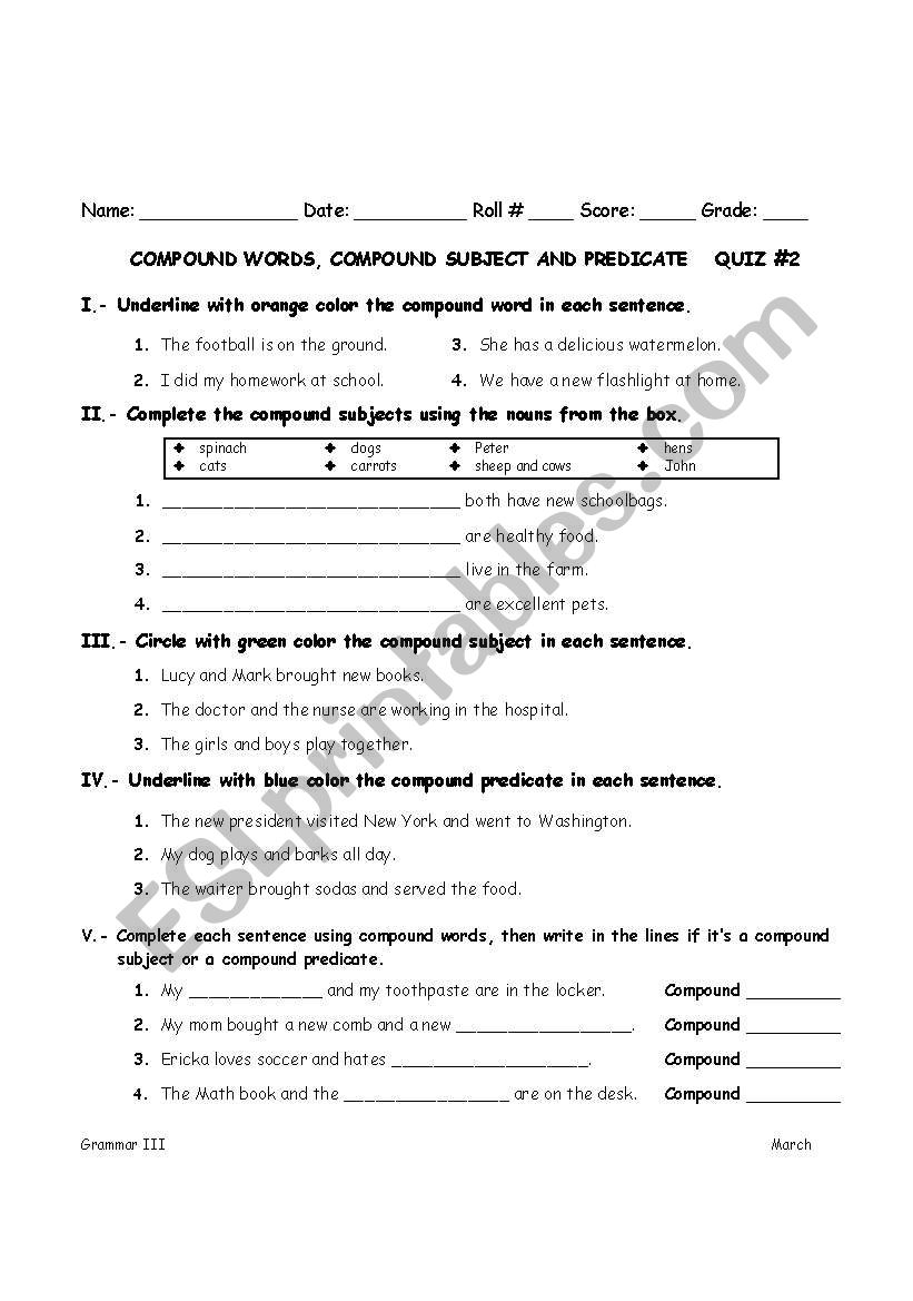 english-worksheets-compouind-words-subjects-and-predicates