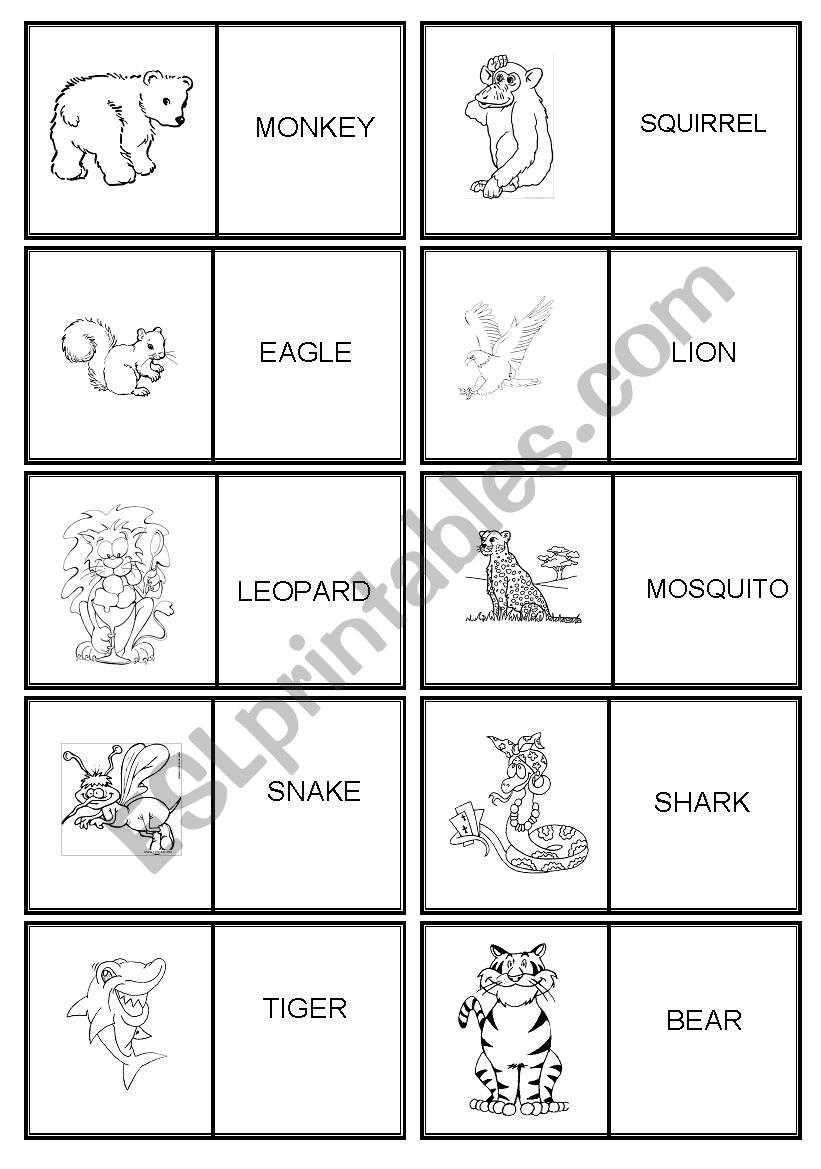 ANIMALS - DOMINO worksheet