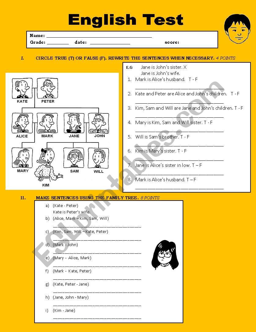 POSSESSIVE worksheet